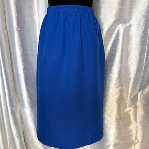Vicki Wayne Vintage Women’s 14 Royal Blue A-Line Elastic Waist Midi Skirt